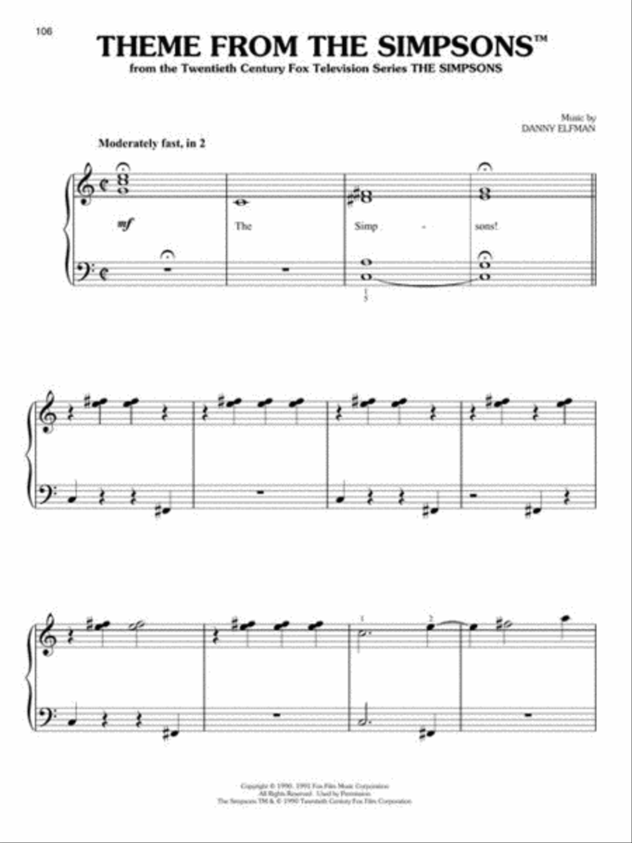 First 50 TV Themes You Should Play on Piano Easy Piano scores gallery preview page 6
