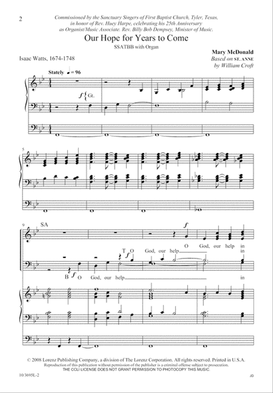 Our Hope for Years to Come SSATBB scores gallery preview page 3