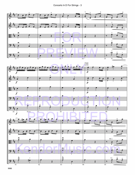 Concerto In D For Strings (Movement 2, Concerto For Trumpet, Two Oboes And Continuo) (Full Score)