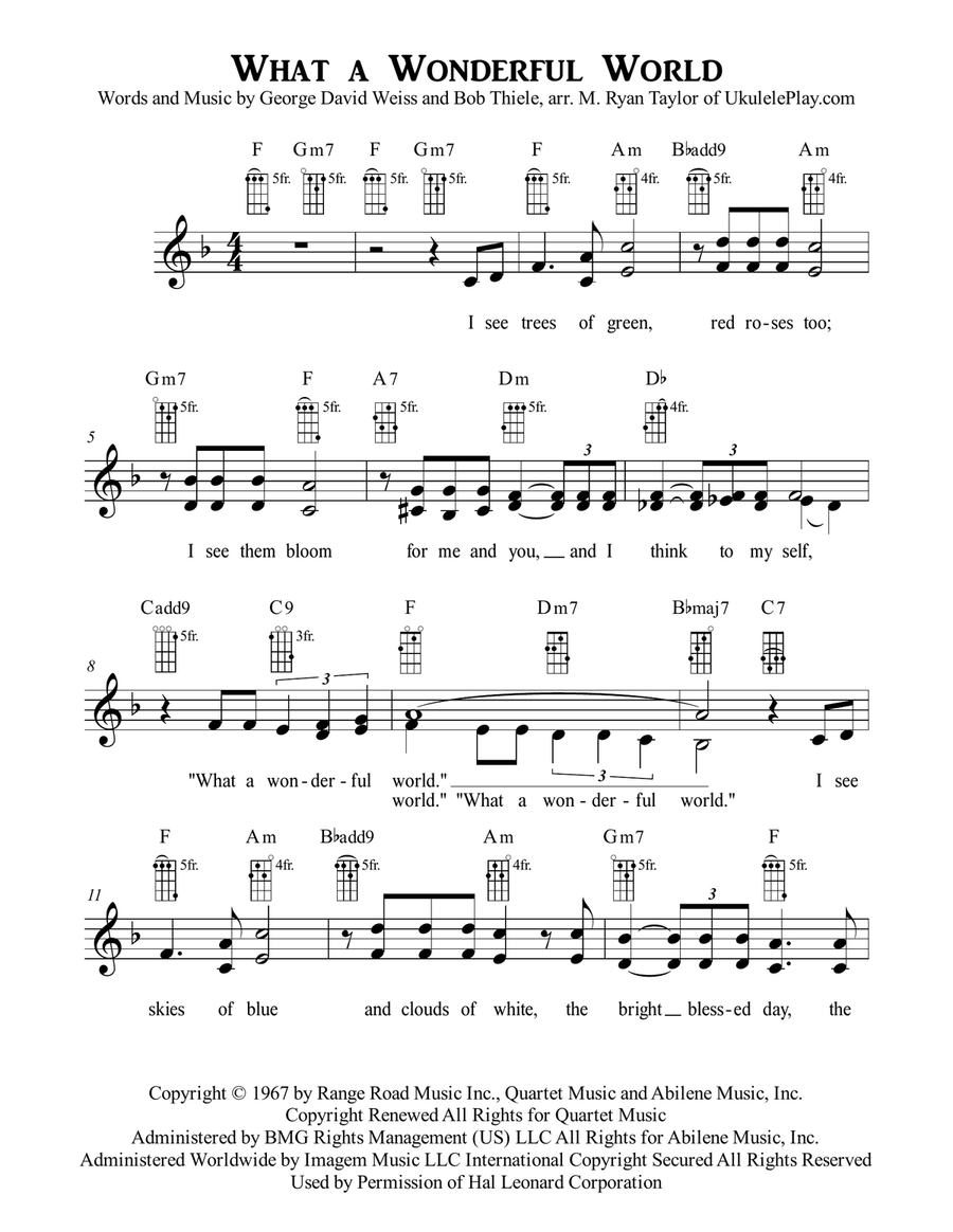 What A Wonderful World Vocal Duet scores gallery preview page 1