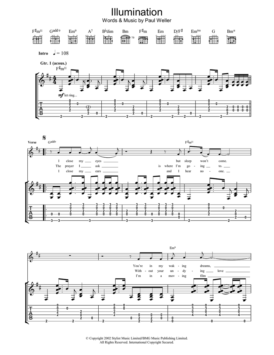 Illumination Illumination Acoustic Guitar scores gallery preview page 1