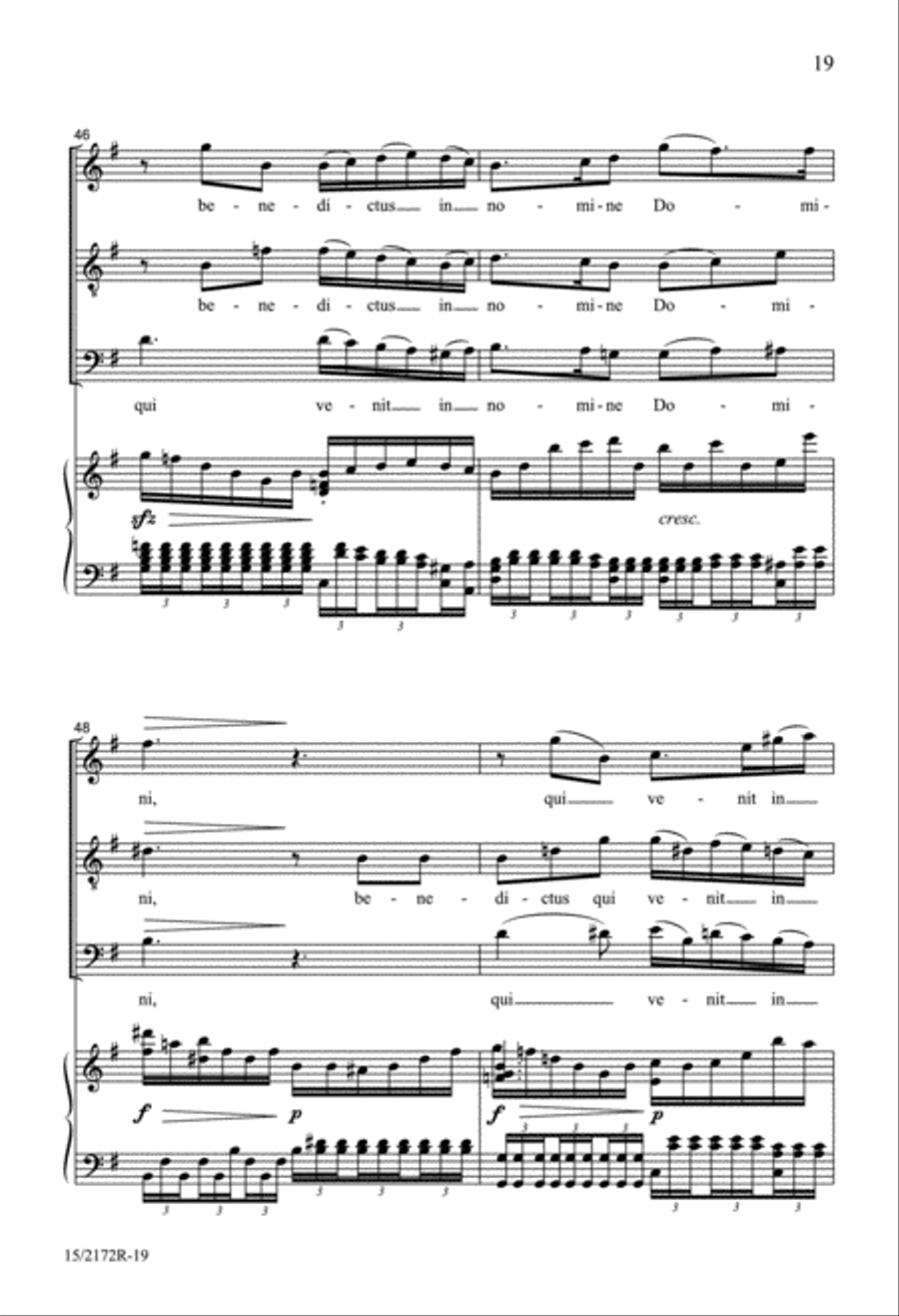 Kyrie, Benedictus and Osanna 4-Part scores gallery preview page 19