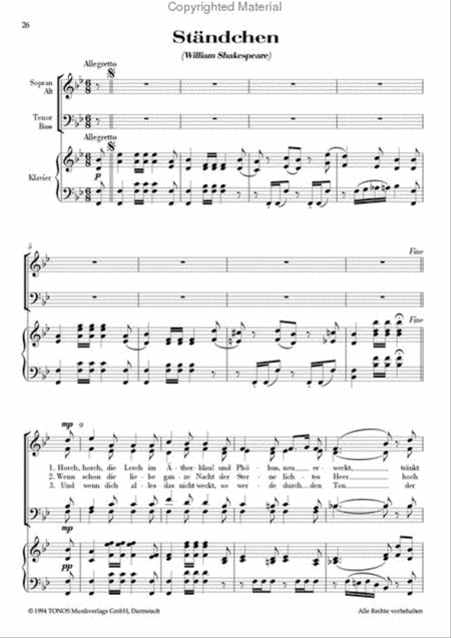 Schubert-Lieder - ClassiChor I , Neun Lieder von Franz Schubert 4-Part scores gallery preview page 14