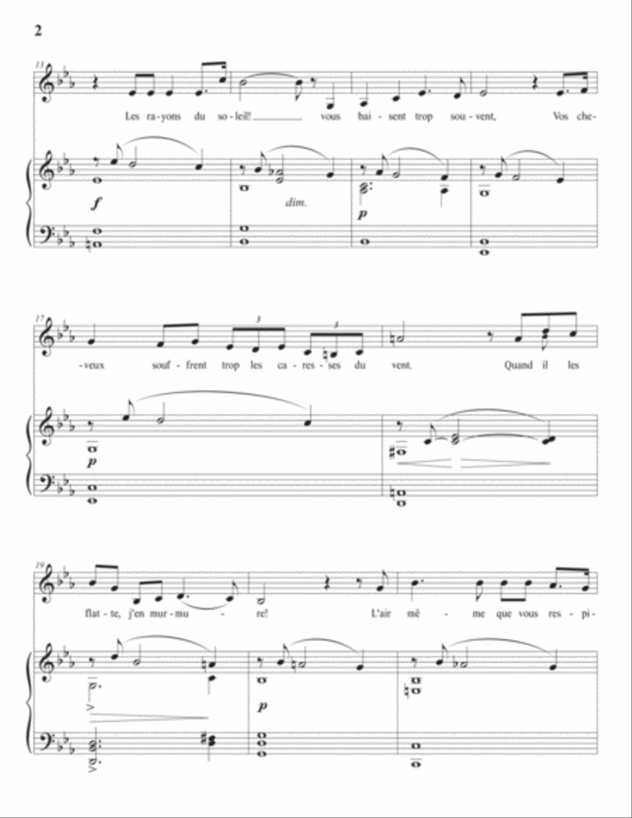 PALADILHE: Psyché (transposed to E-flat major) Voice scores gallery preview page 3