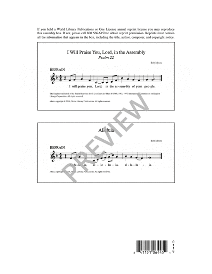 I Will Praise You, Lord, in the Assembly: Psalm 22 3-Part scores gallery preview page 6