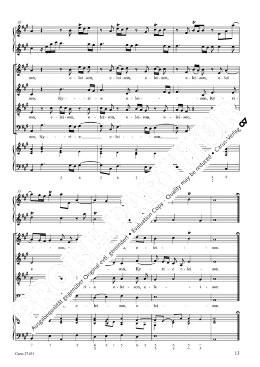 Missa in A Major 4-Part scores gallery preview page 14