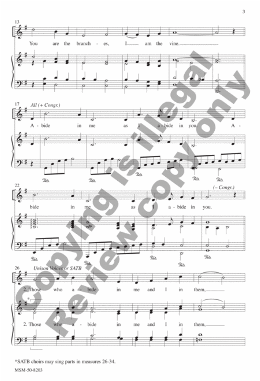 I Am the Vine (Communion Song) 4-Part scores gallery preview page 3