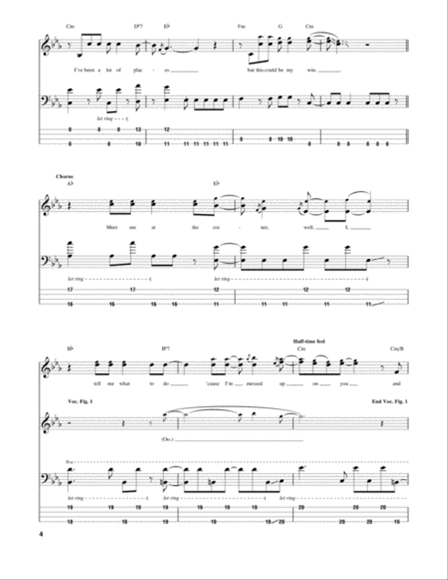 Meet Me At The Corner Bass Guitar Tablature scores gallery preview page 4