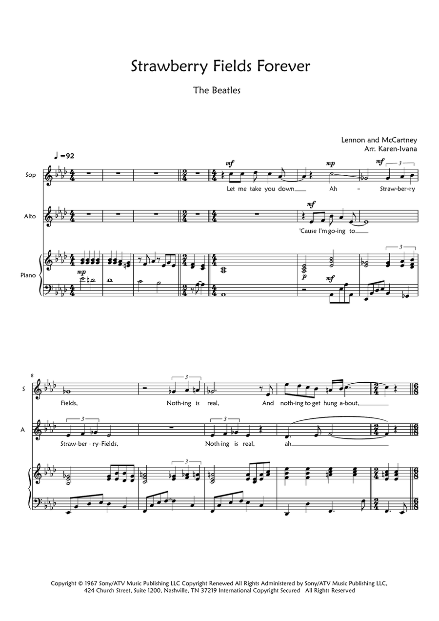 Strawberry Fields Forever SA scores gallery preview page 1