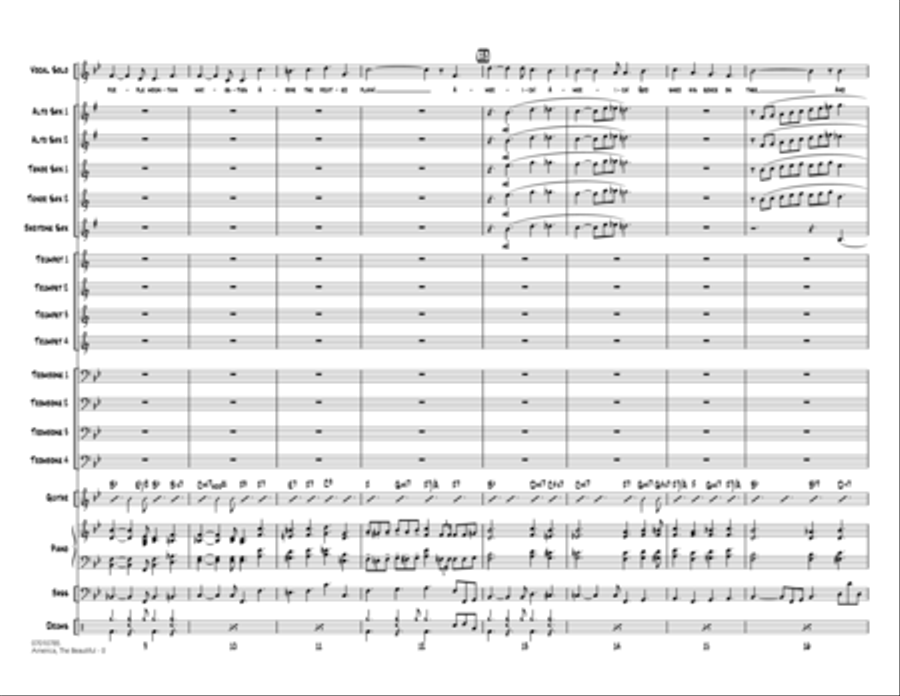 America, The Beautiful - Full Score Jazz Ensemble scores gallery preview page 2