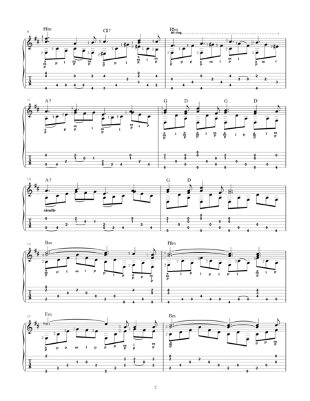 O Holy Night arranged for solo fingerstyle guitar in Open D tuning. image number null
