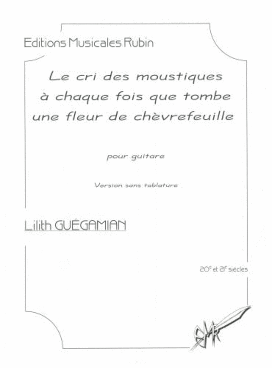 Le Cri des moustiques à chaque fois que tombe une fleur de chèvrefeuille pour guitare (avec tablature) Guitar Tablature scores gallery preview page 1