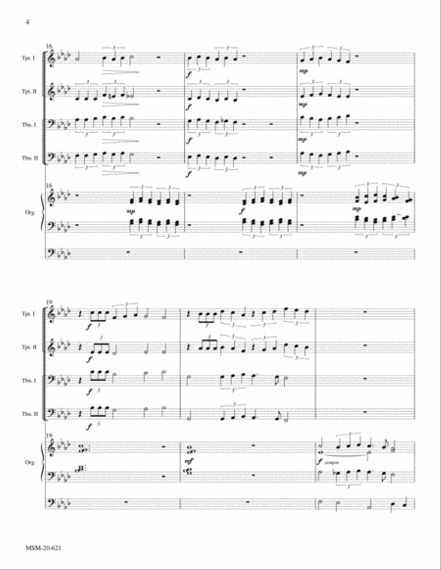 A Festive Hymn Setting on Ebenezer 4-Part scores gallery preview page 4