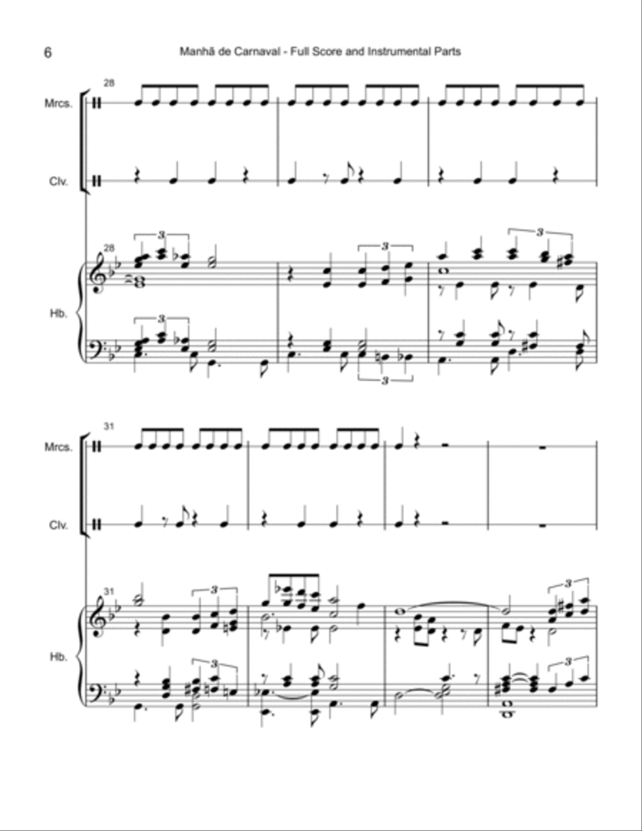 A Day In The Life Of A Fool (manha De Carnaval) Handbell Choir scores gallery preview page 6