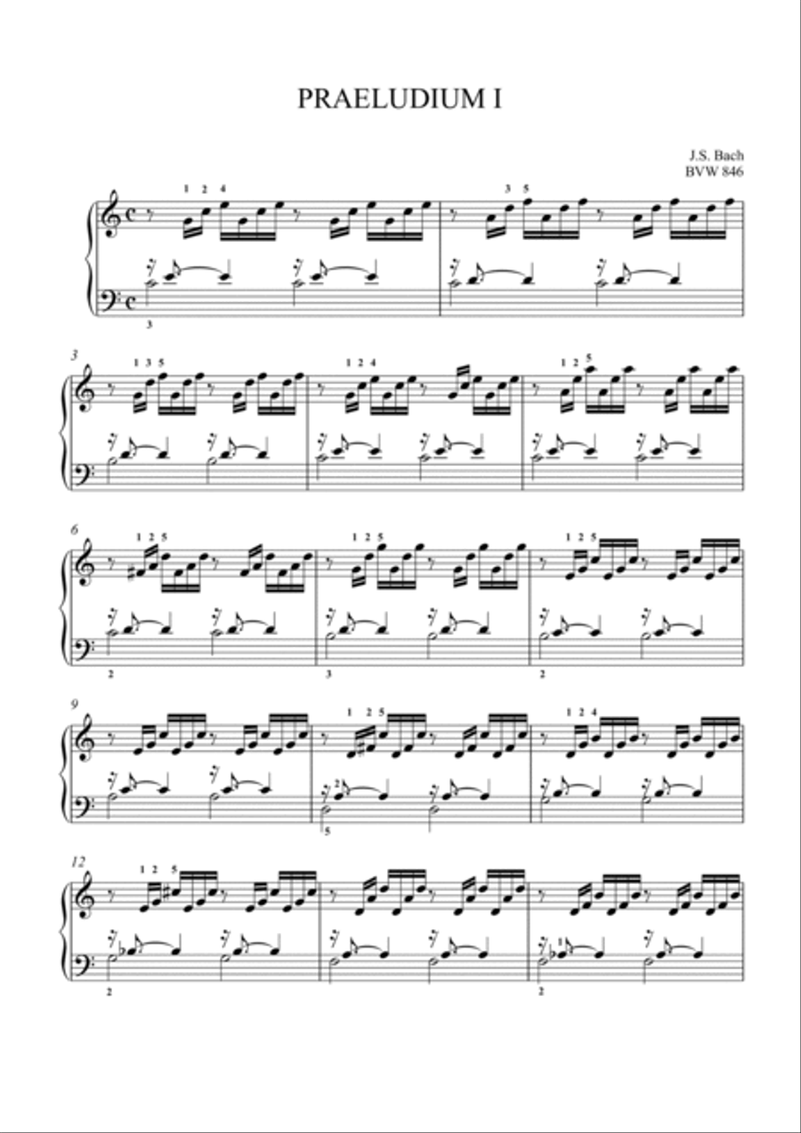 Bach-Prelude No. 1 in C major, BWV 846 Piano Solo scores gallery preview page 2