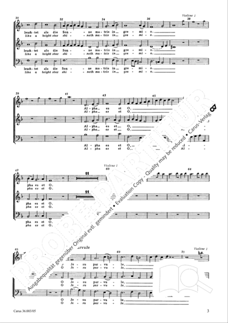 In dulci jubilo (Nun singet und seid froh) 3-Part scores gallery preview page 4