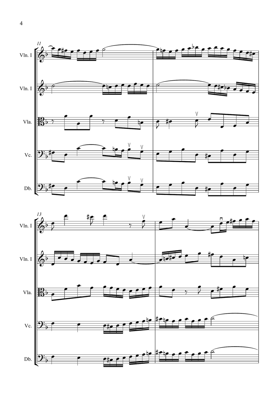 Bach Double Violin Concerto in D Minor for String Orchestra String Orchestra scores gallery preview page 4