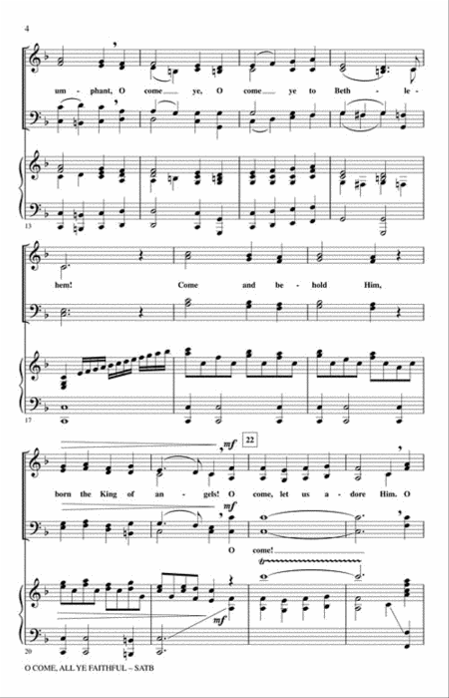 O Come, All Ye Faithful 4-Part scores gallery preview page 3