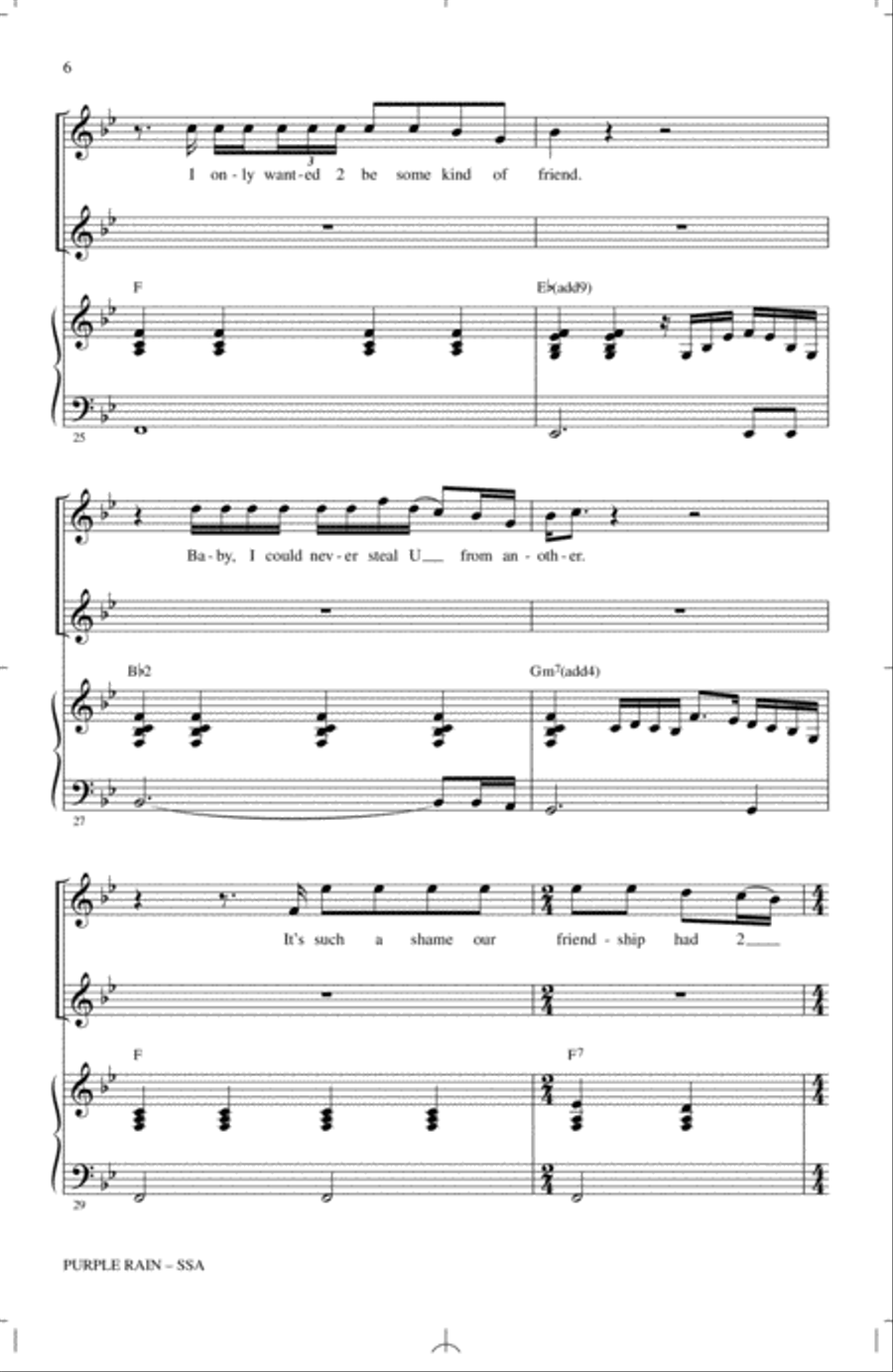 Purple Rain (arr. Mac Huff) SSA scores gallery preview page 5