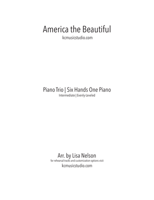 America the Beautiful - Piano Trio (1 piano, 6 hands) Intermediate
