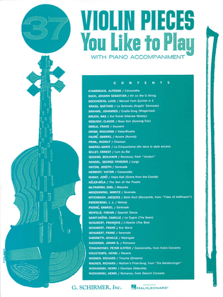 Book cover for 37 Violin Pieces You Like to Play
