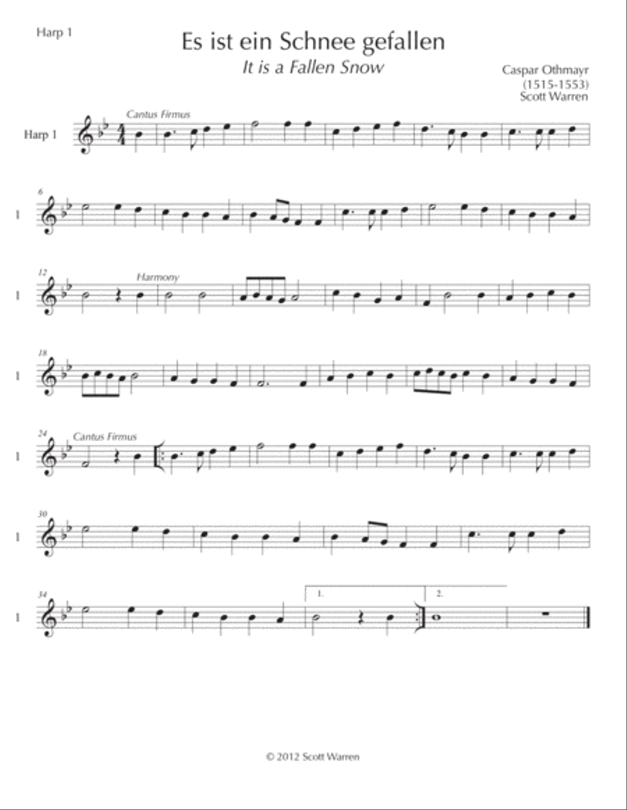 Es ist ein Schnee gefallen (Caspar Othmayr) Small Ensemble scores gallery preview page 4