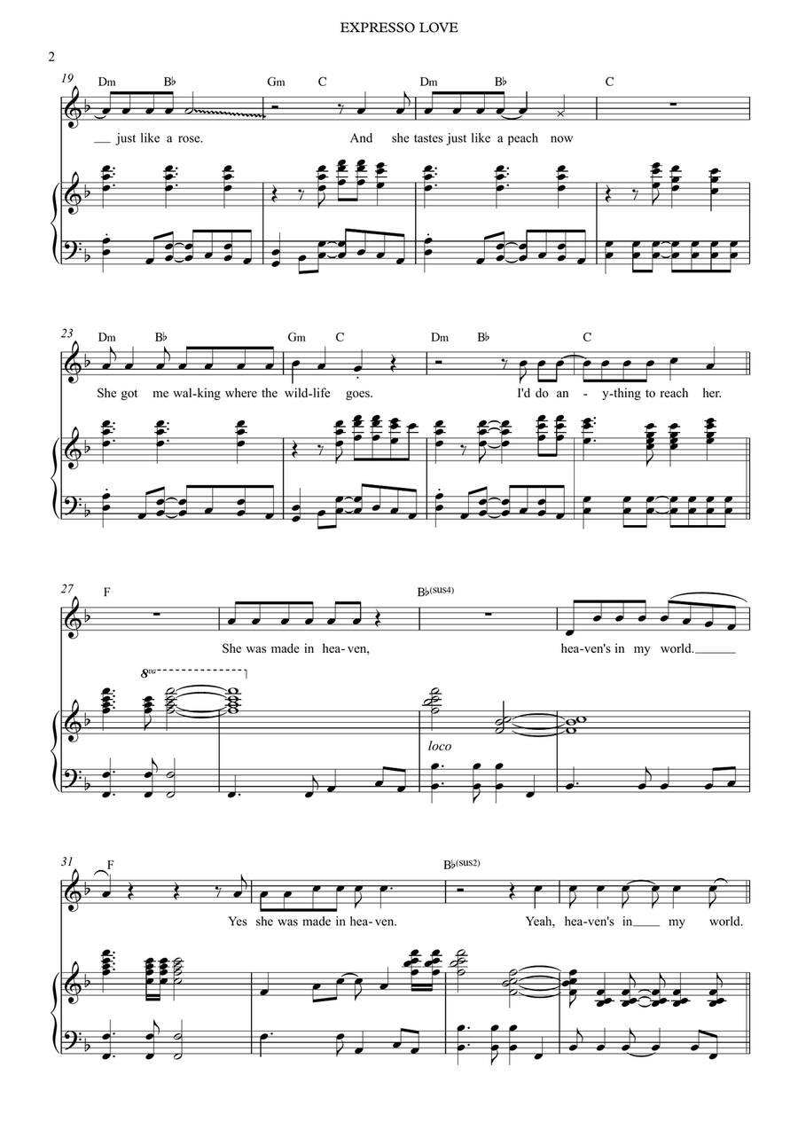 Expresso Love Expresso Love Piano, Vocal scores gallery preview page 2