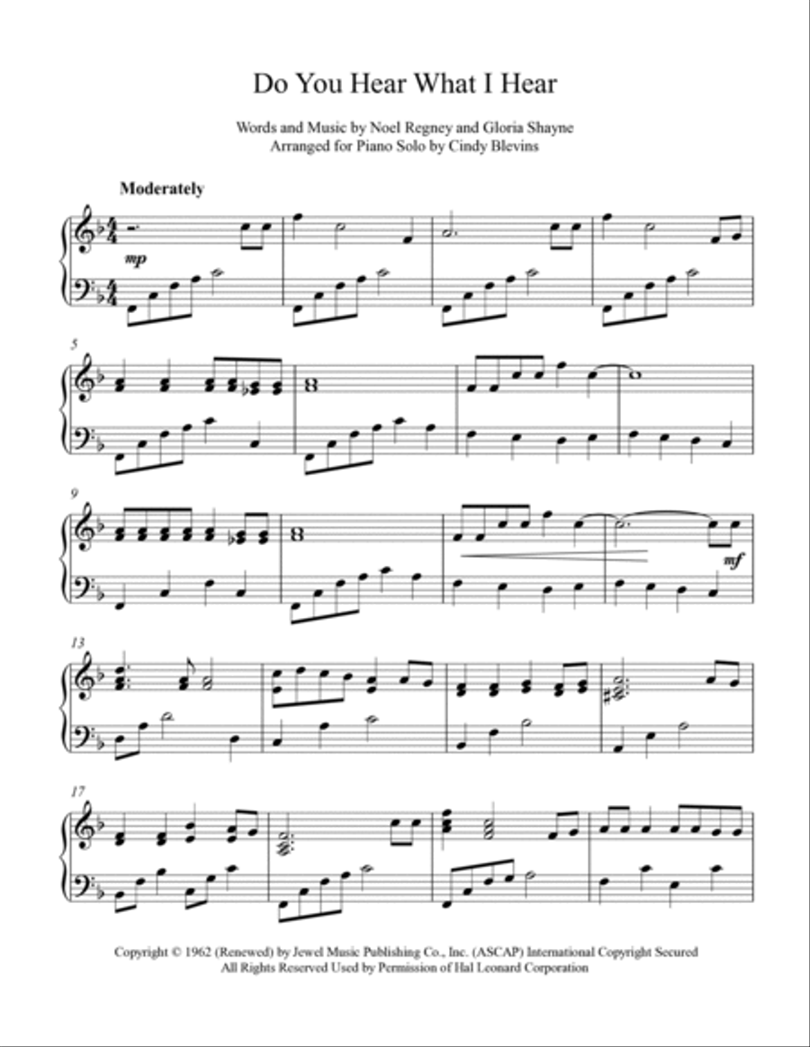 Do You Hear What I Hear Piano Solo scores gallery preview page 2