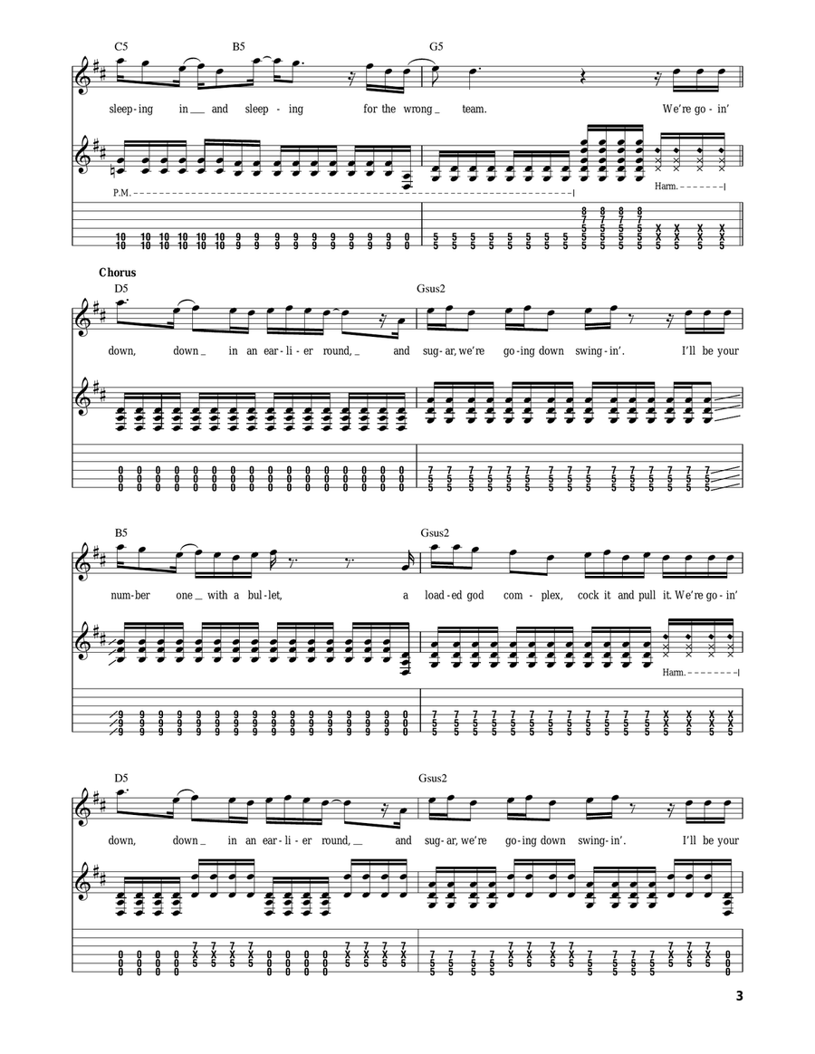 Sugar, We're Goin' Down Acoustic Guitar scores gallery preview page 3