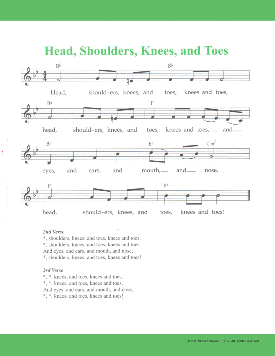 Head, Shoulders, Knees, and Toes Voice scores gallery preview page 1