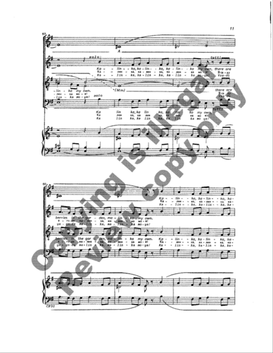 Two Russian Folk Songs 4-Part scores gallery preview page 26