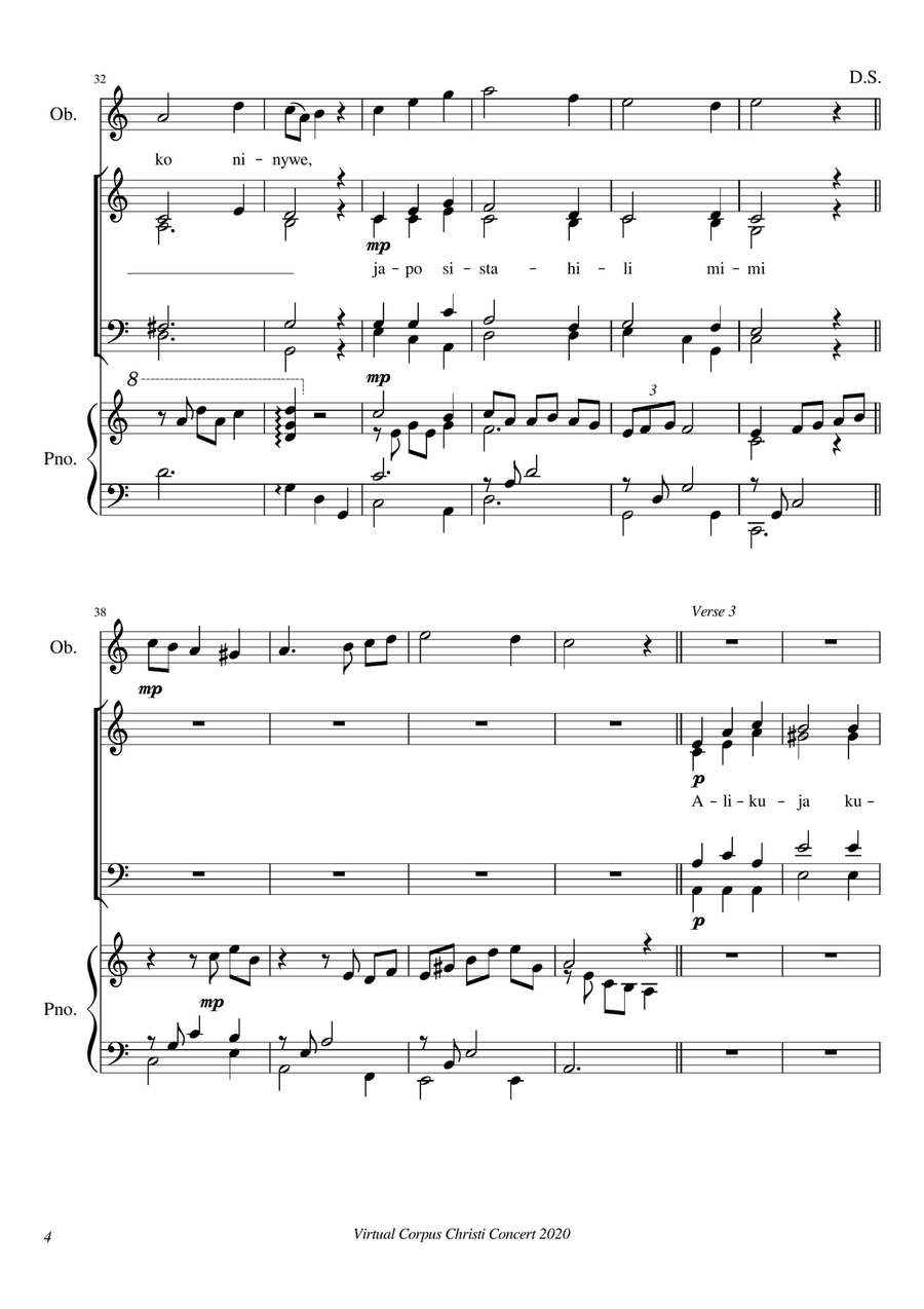 Anayekula Mwili Wako Anayekula Mwili Wako 4-Part scores gallery preview page 4