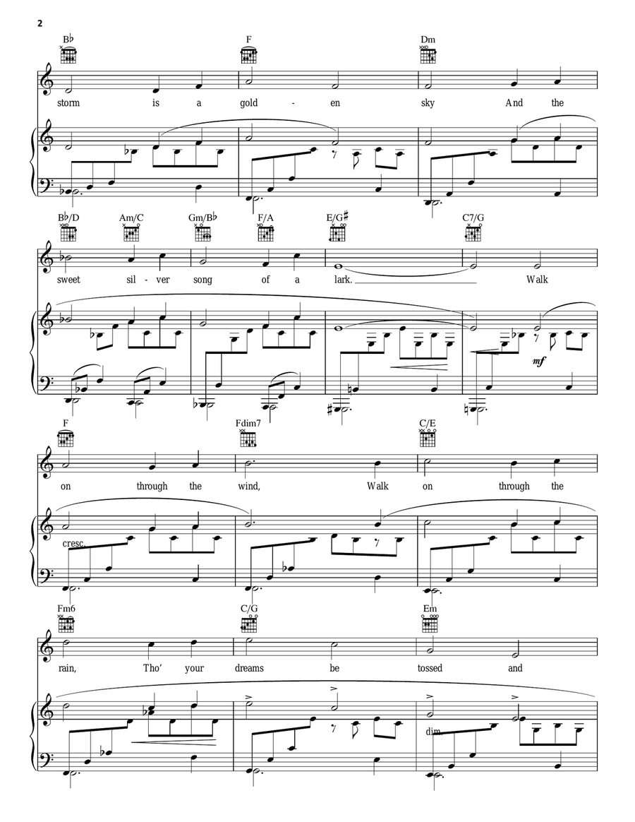 You'll Never Walk Alone (from Carousel) Piano, Vocal, Guitar scores gallery preview page 2
