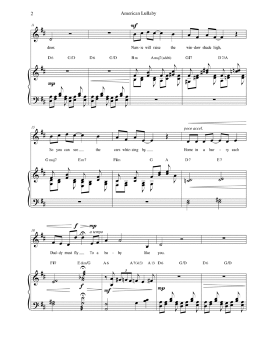 American Lullaby Piano, Vocal, Guitar scores gallery preview page 2