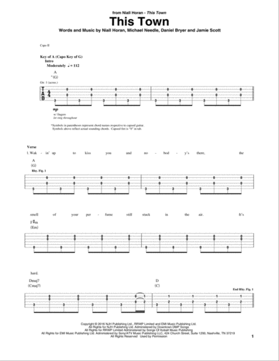 This Town This Town Electric Guitar scores gallery preview page 1