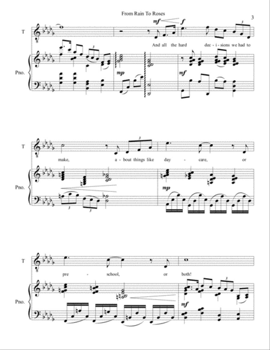 From Rain To Roses Tenor Voice scores gallery preview page 3