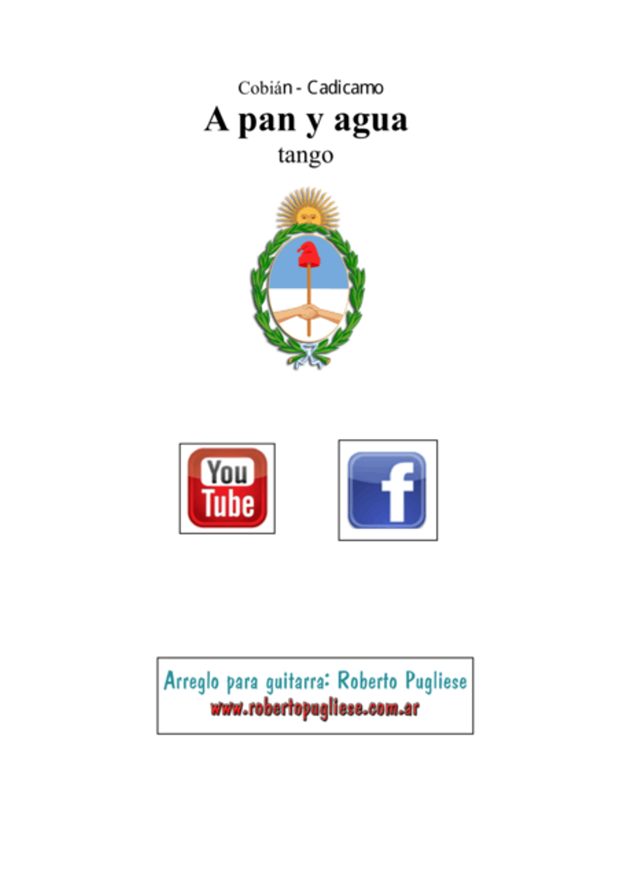 A pan y agua - Tango (Cobian - Cadicamo) Classical Guitar scores gallery preview page 2
