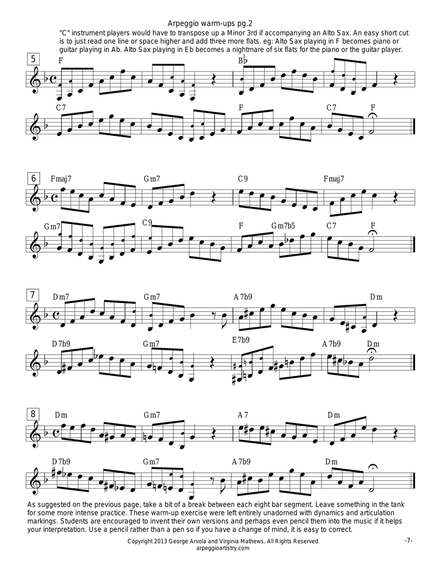 Arpeggio Warm-up Exercises for All Instruments. Large Ensemble scores gallery preview page 4