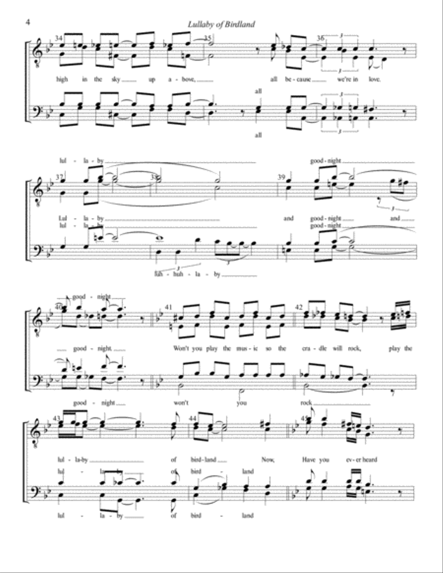 Lullaby Of Birdland Lullaby Of Birdland TTBB scores gallery preview page 4