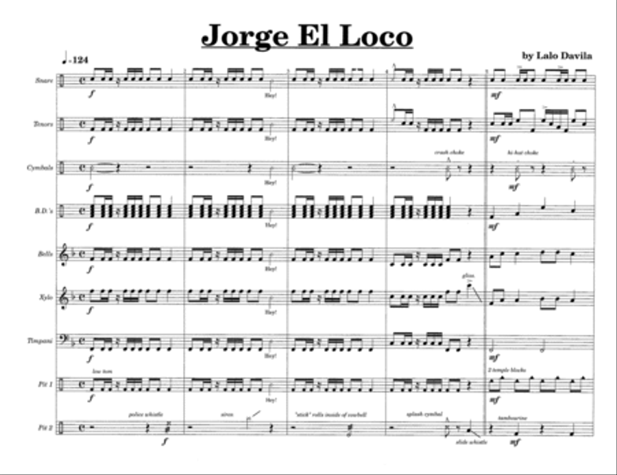 Jorge El Loco w/Tutor Tracks Percussion Ensemble scores gallery preview page 3