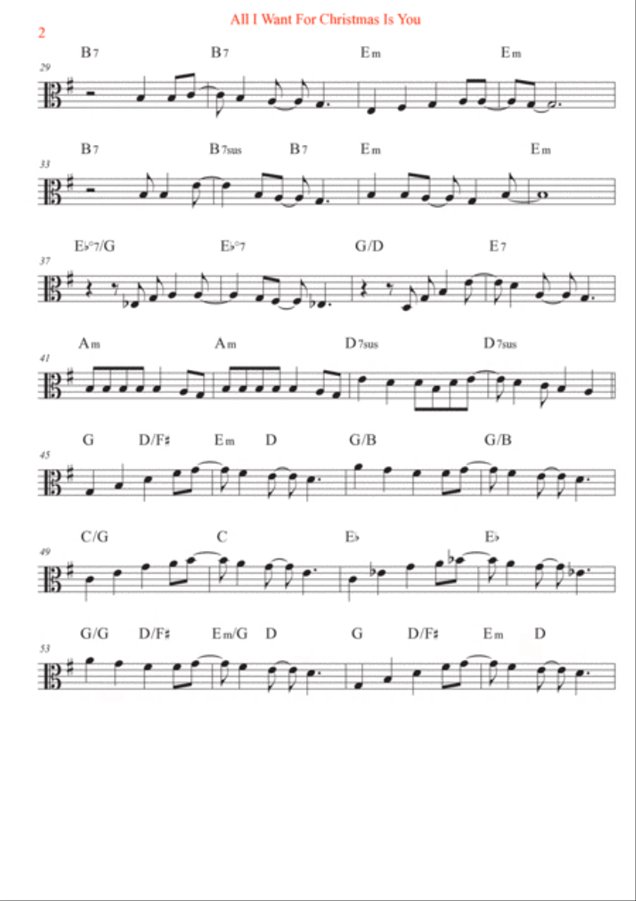 All I Want For Christmas Is You Viola Solo scores gallery preview page 2