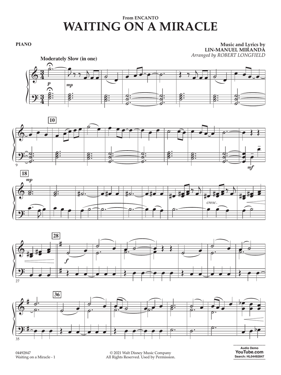Waiting on a Miracle (from Encanto) - Piano Orchestra scores gallery preview page 1