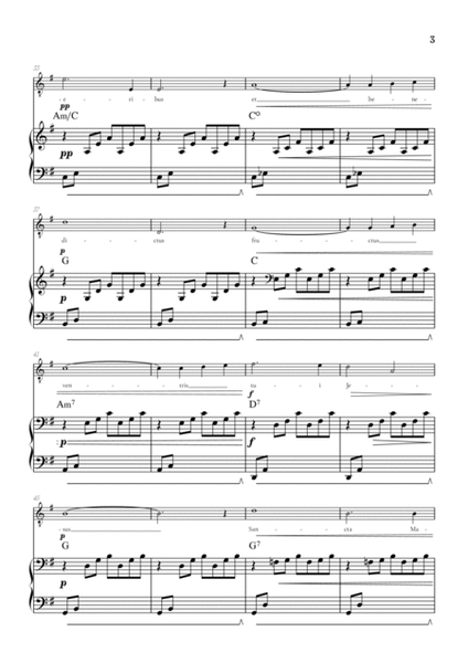 Bach / Gounod Ave Maria in G major • tenor sheet music with piano accompaniment and chords image number null