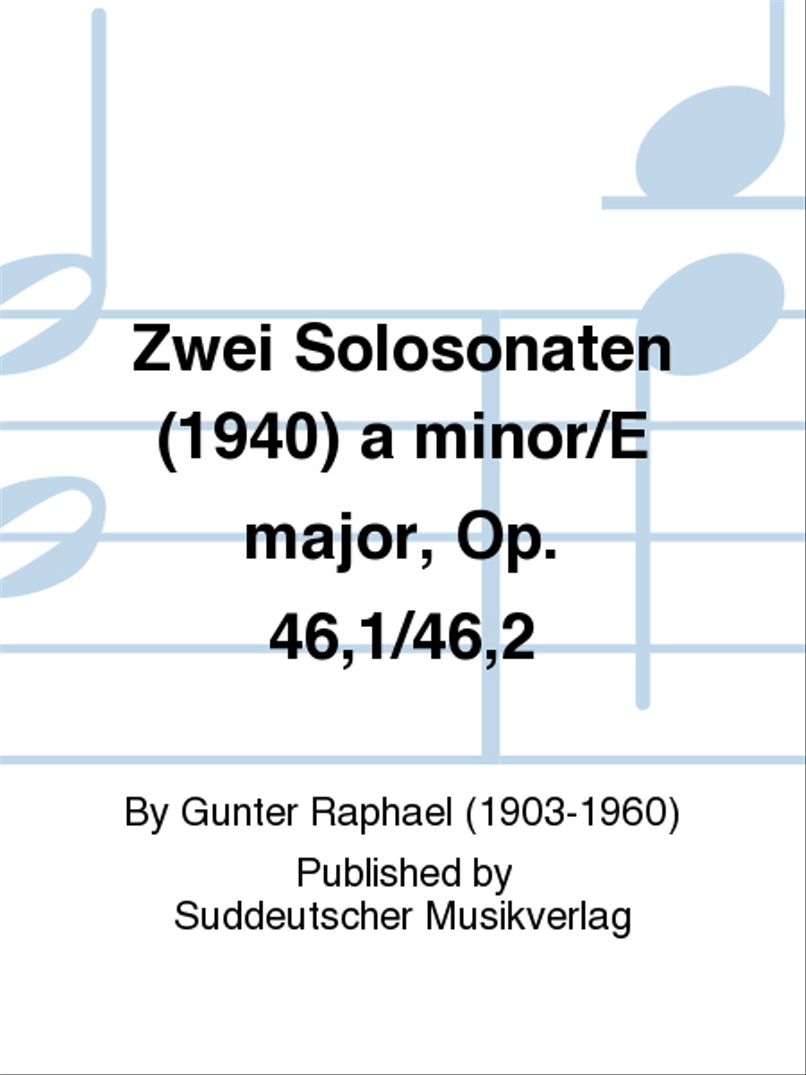 Zwei Solosonaten (1940) a minor/E major, Op. 46,1/46,2 Violin Solo scores gallery preview page 1