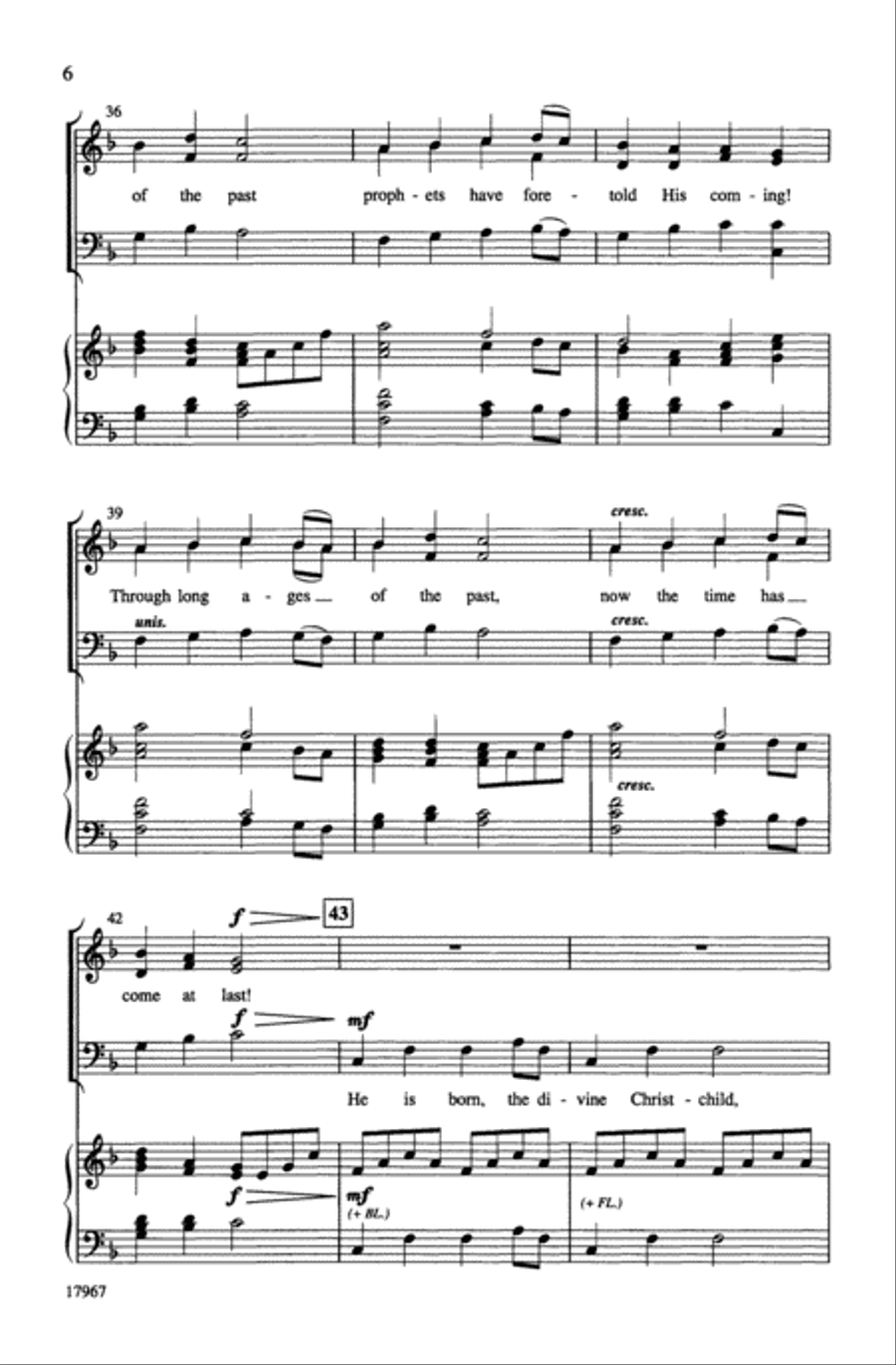Ding Dong! Merrily on High / He Is Born! 4-Part scores gallery preview page 6