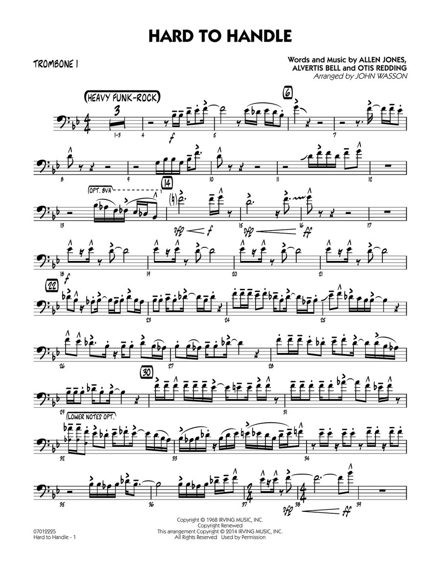 Hard to Handle - Trombone 1 Jazz Ensemble scores gallery preview page 1