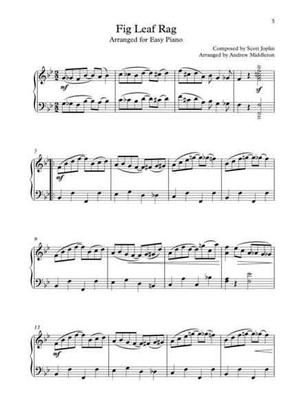 Three Joplin Rags arranged for Easy Piano Solo