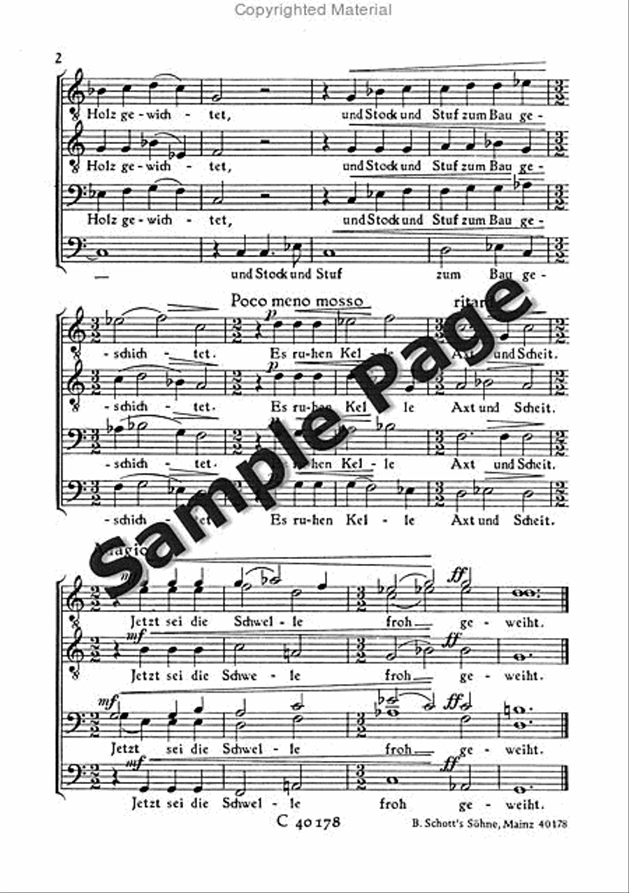 Genzmer H Haus Segen Genzmer H Haus Segen Men's Choir scores gallery preview page 3