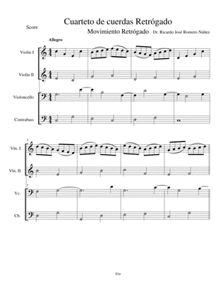 cuarteto para violín I , violín II , Violoncello y contrabajo