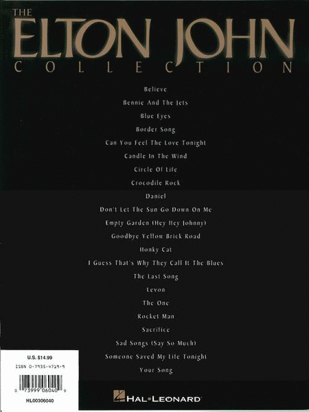 The Elton John Piano Solo Collection by Elton John Piano Solo - Sheet Music